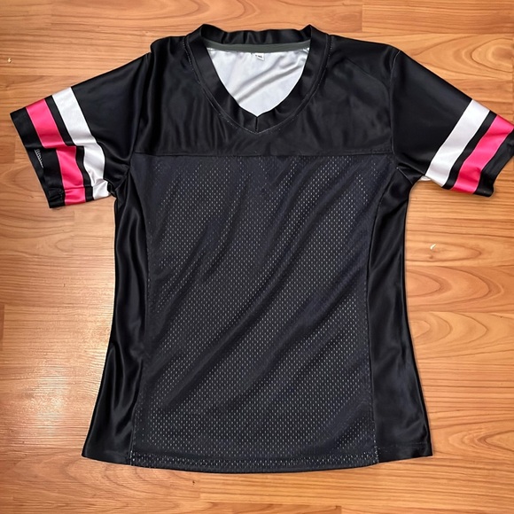 NWOT Teen Football Jersey Costume Sz XS fit my 6th grader black and pink - Picture 1 of 3